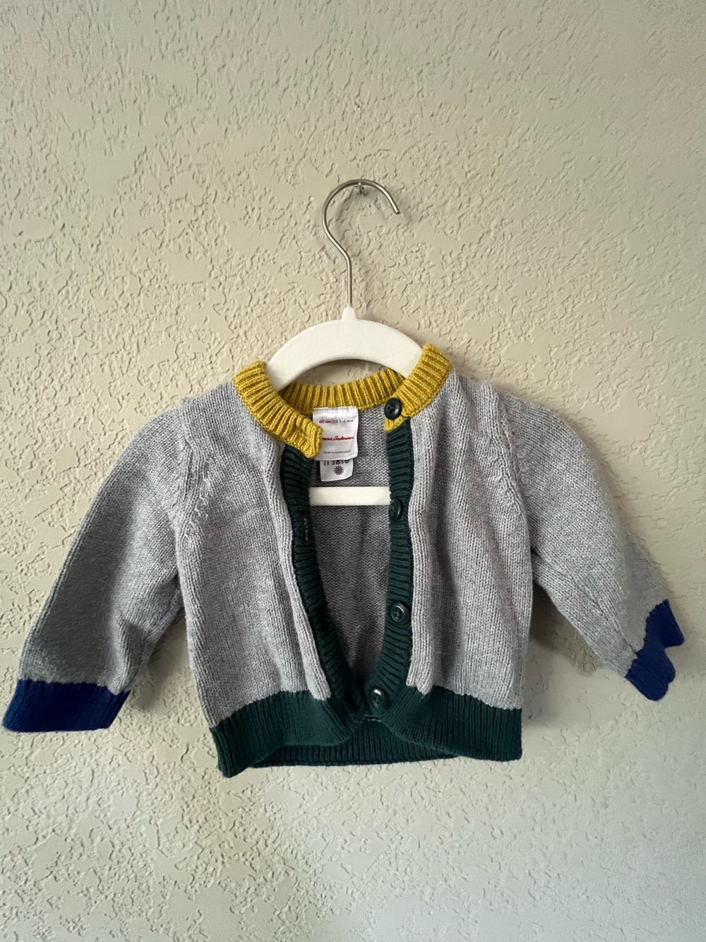 Hanna Andersson Color Block Button Sweater | 3-6 Months